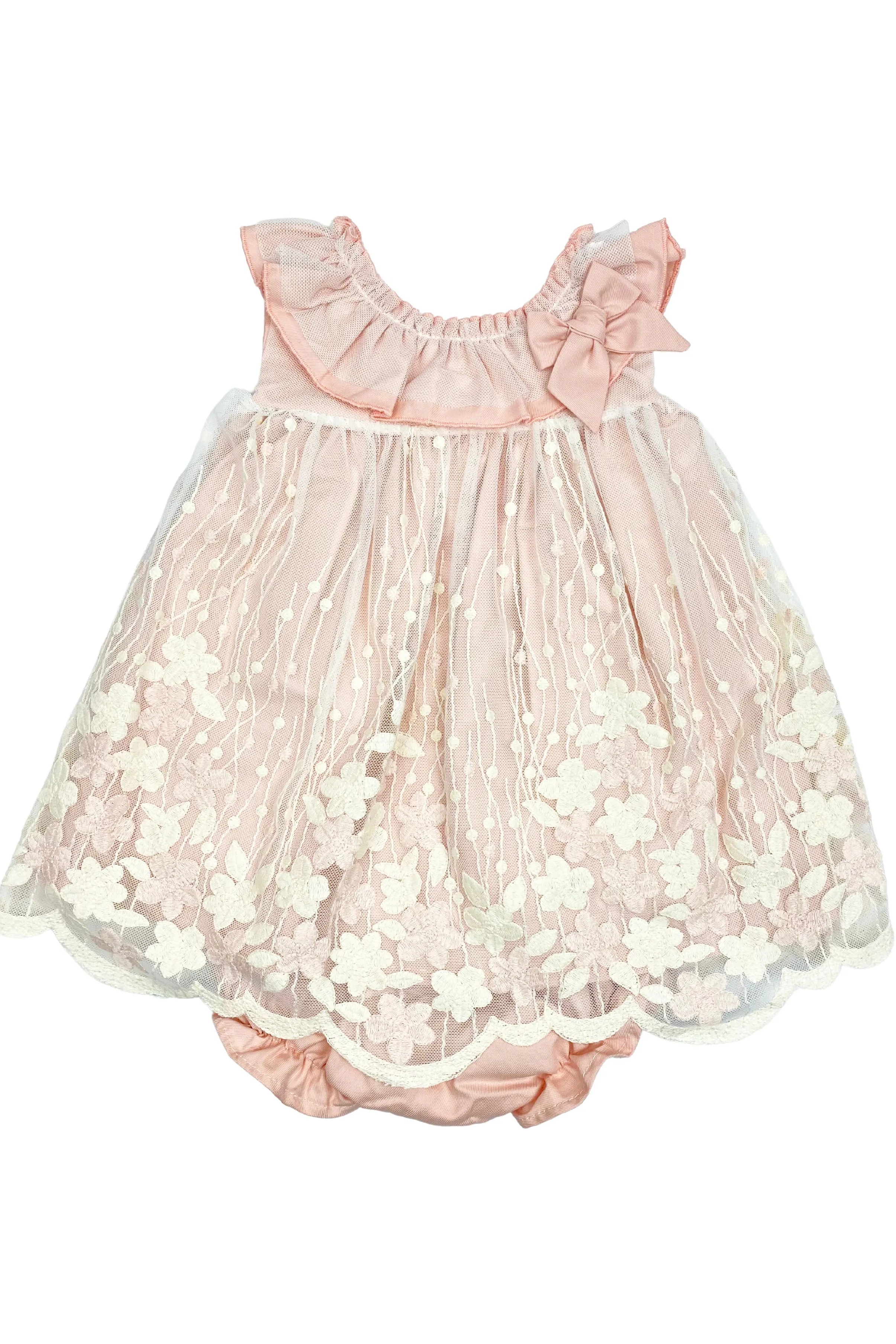 "Flora" Dusky Pink Floral Lace Dress