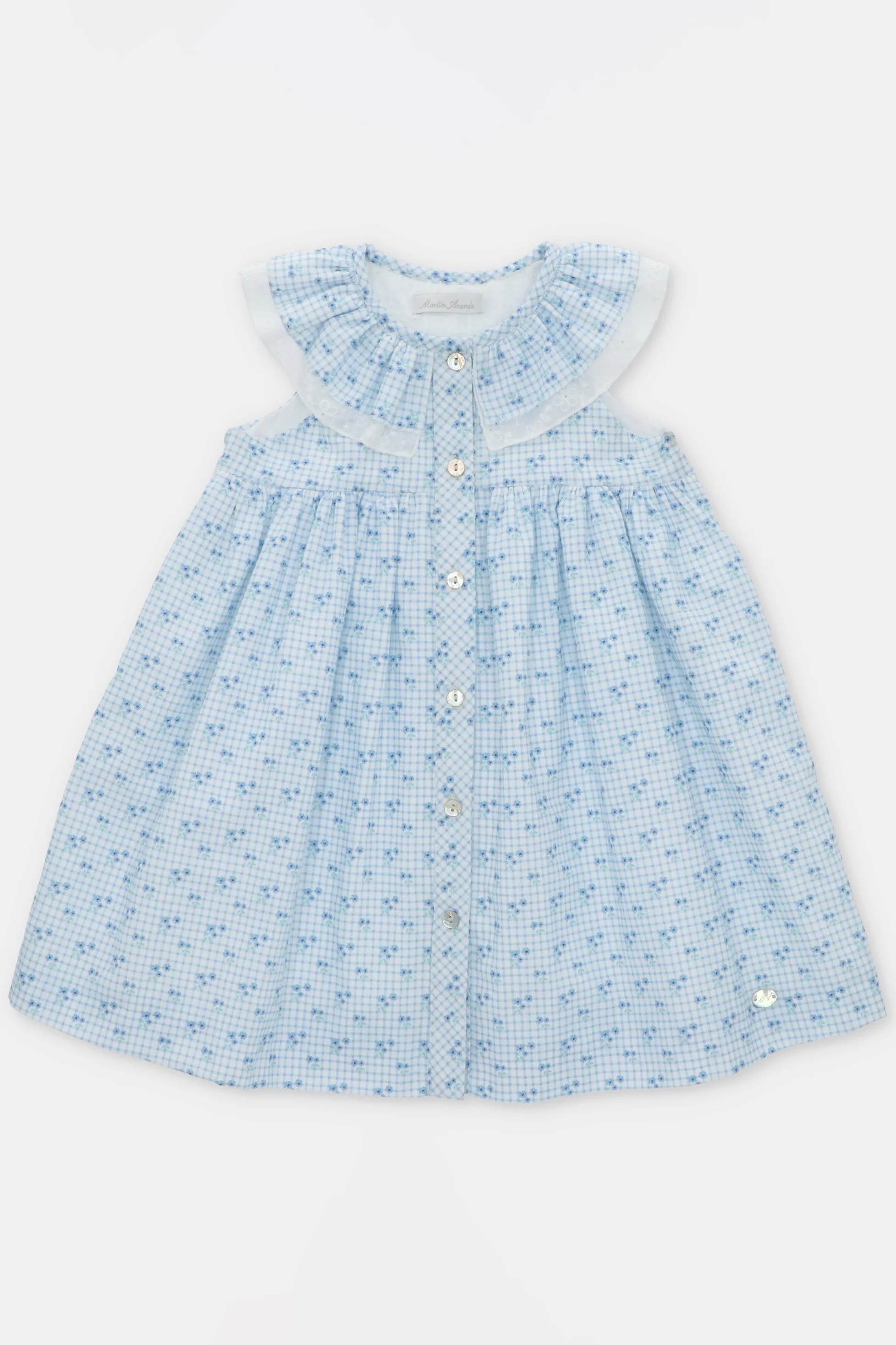 "Georgiana" Dusky Blue Floral Dress