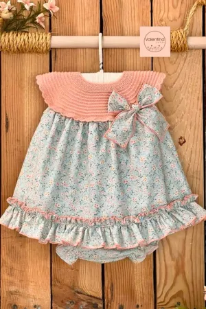 "Harriet" Sage Green Floral Dress & Bloomers