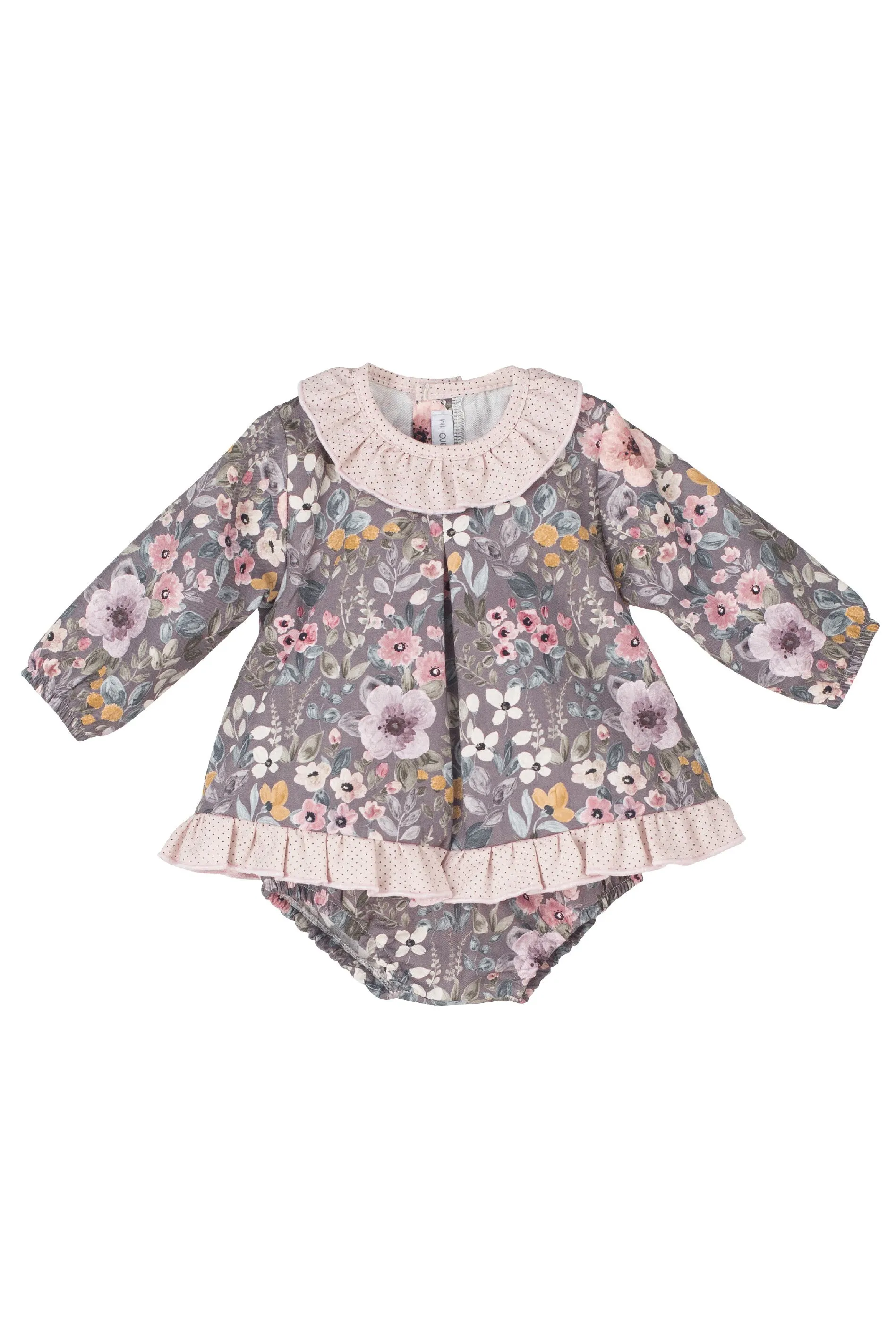 "Lola" Dusky Pink Floral Dress & Bloomers