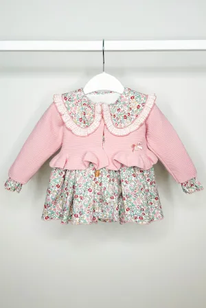 "Marlena" Dusky Pink Vintage Floral Dress Set
