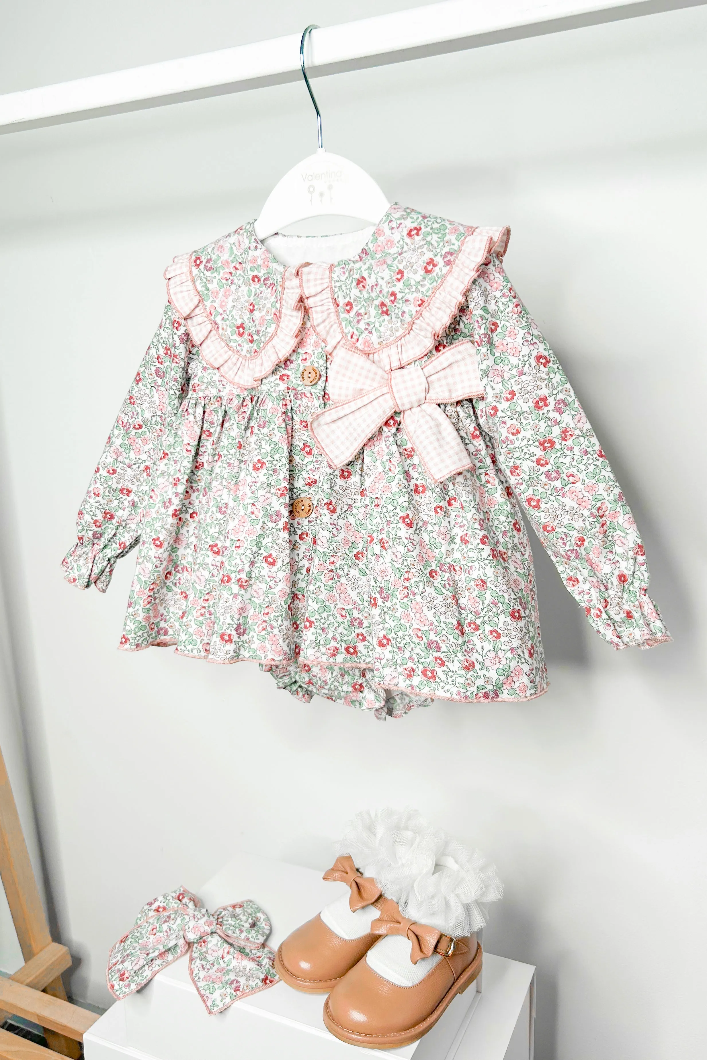 "Marlena" Dusky Pink Vintage Floral Dress Set