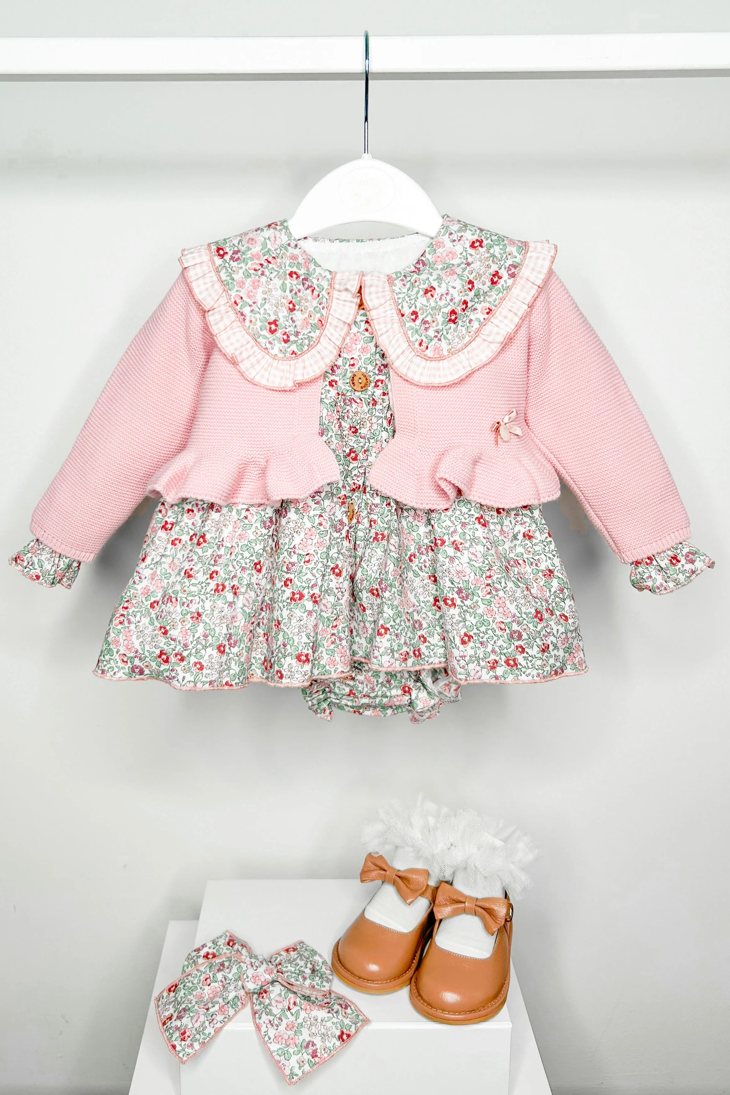 "Marlena" Dusky Pink Vintage Floral Dress Set