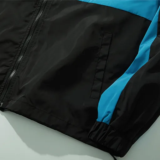 "OXAO" Veste Coupe Vent Vert Violet Rétro Streetwear - URB1™