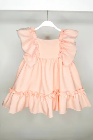 "Portia" Peach Scuba Tulle Dress