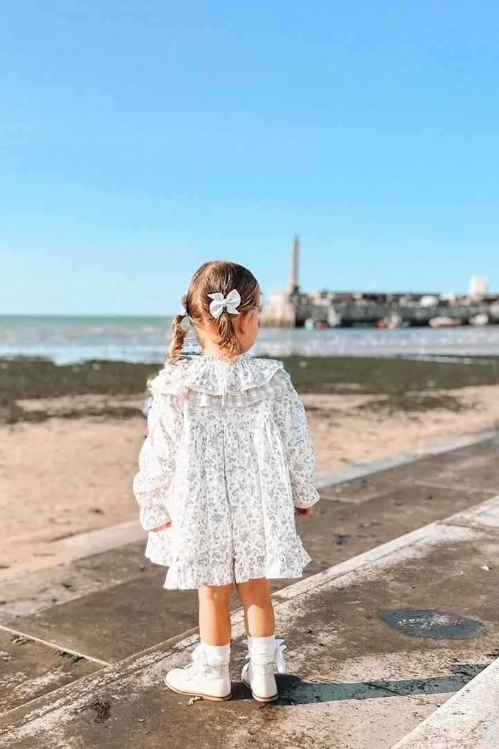"Primrose" Blue Floral Dress & Bloomers