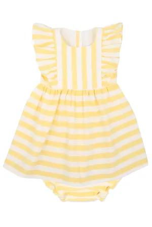 "Raphaela" Pale Yellow Stripe Dress