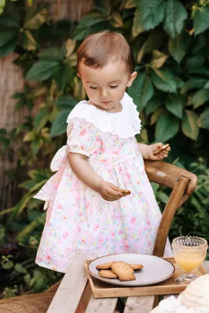 "Sabina" Pink & Lemon Floral Dress
