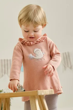 "Samara" Petal Pink Knitted Dress & Tights