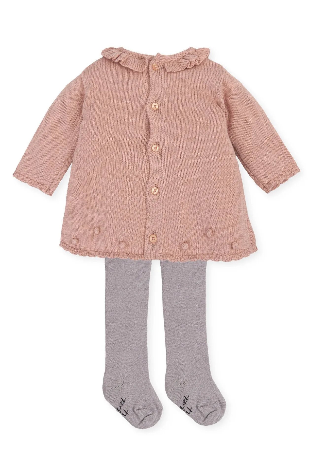 "Samara" Petal Pink Knitted Dress & Tights