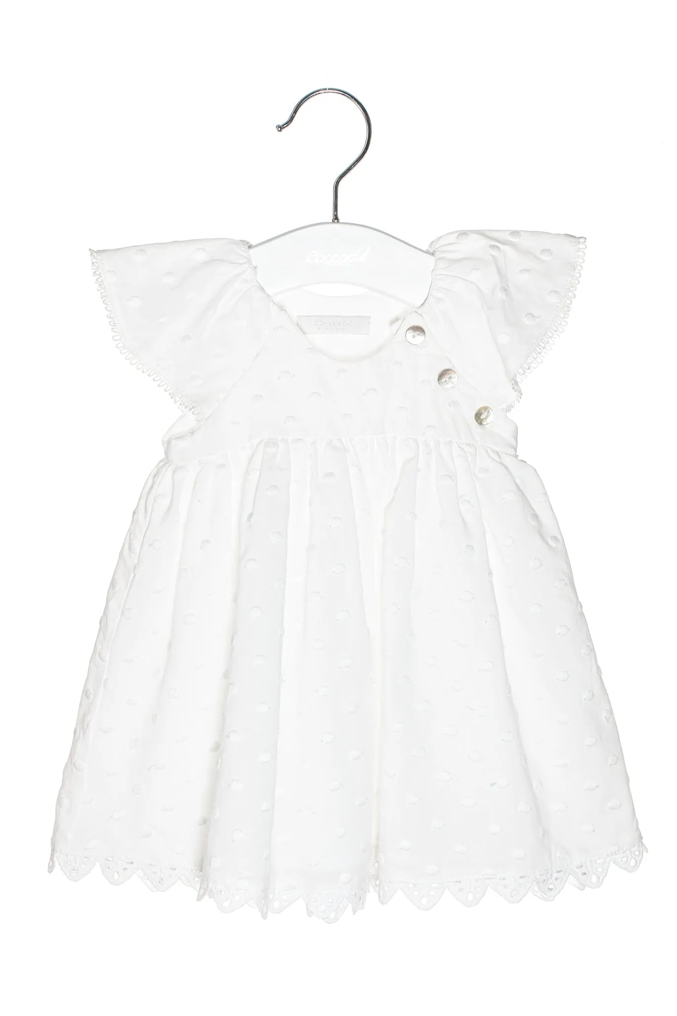 "Thalia" White Polka Dot Dress