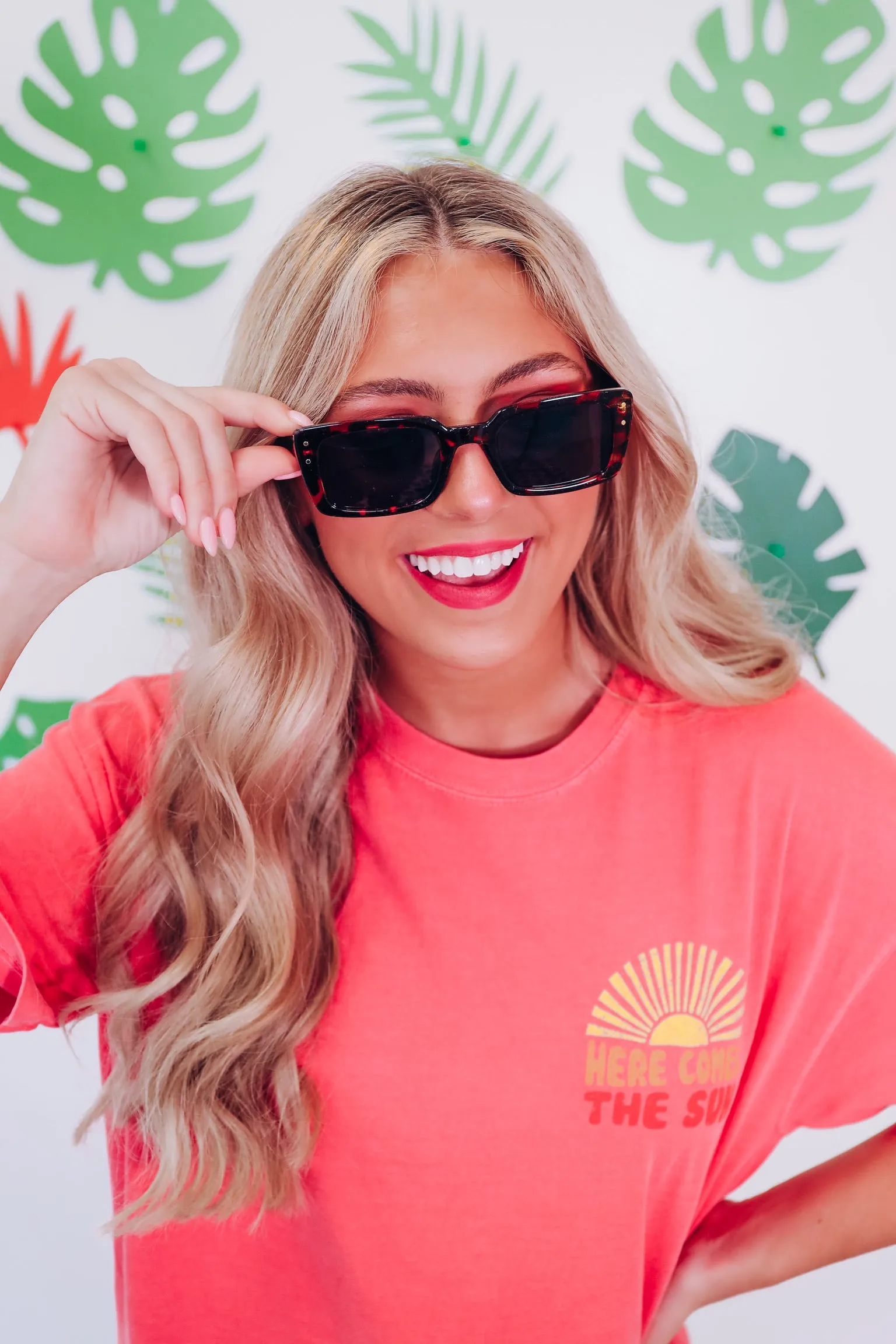 Rectangle Retro Fashion Sunglasses - Tortoise