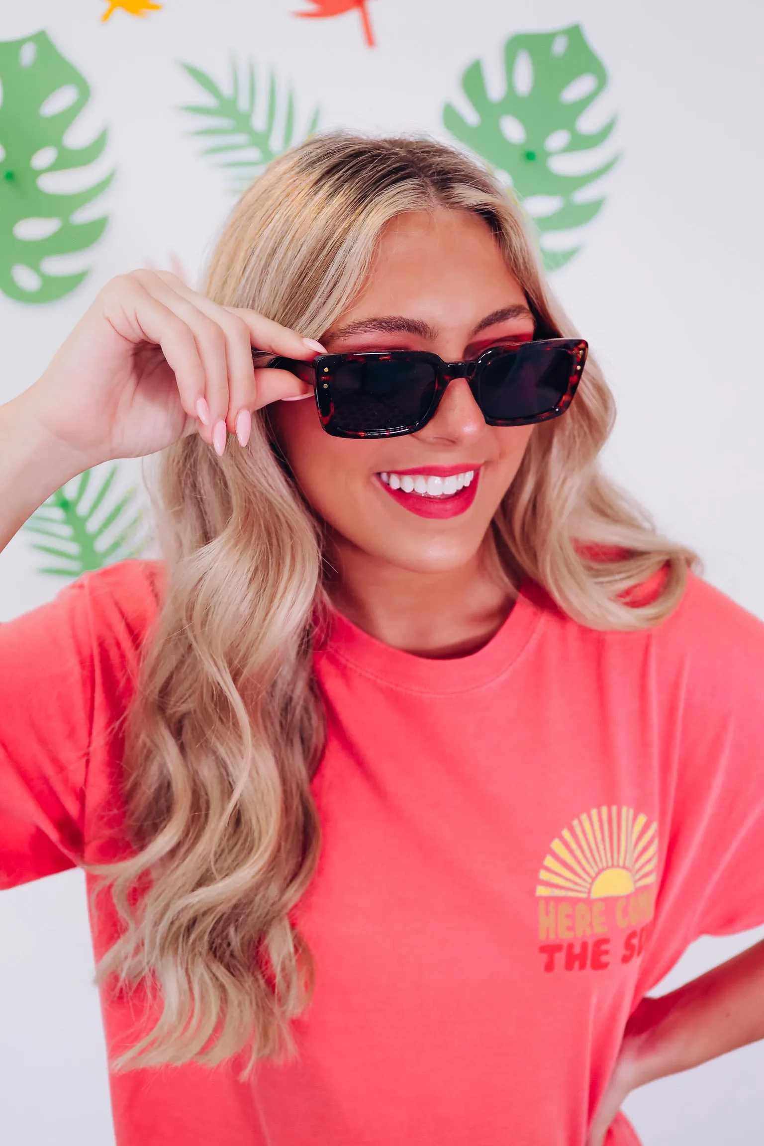 Rectangle Retro Fashion Sunglasses - Tortoise