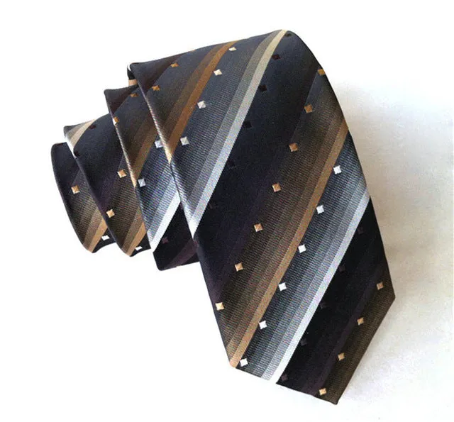 Red & White Dot Silk Men's Tie