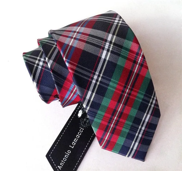 Red & White Dot Silk Men's Tie