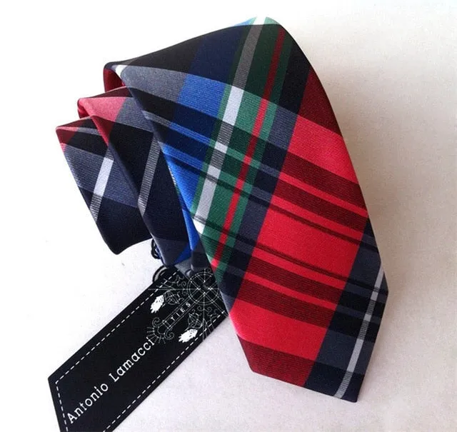 Red & White Dot Silk Men's Tie