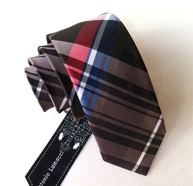 Red & White Dot Silk Men's Tie
