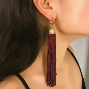 Red Polyster & 18K Gold-Plated Tassel Drop Earrings