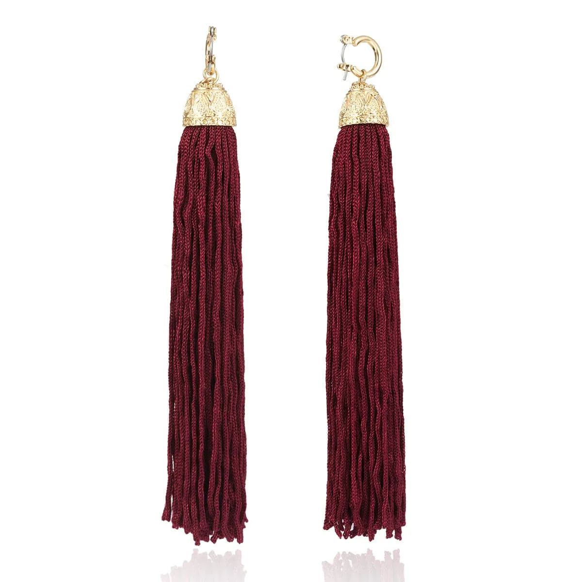 Red Polyster & 18K Gold-Plated Tassel Drop Earrings
