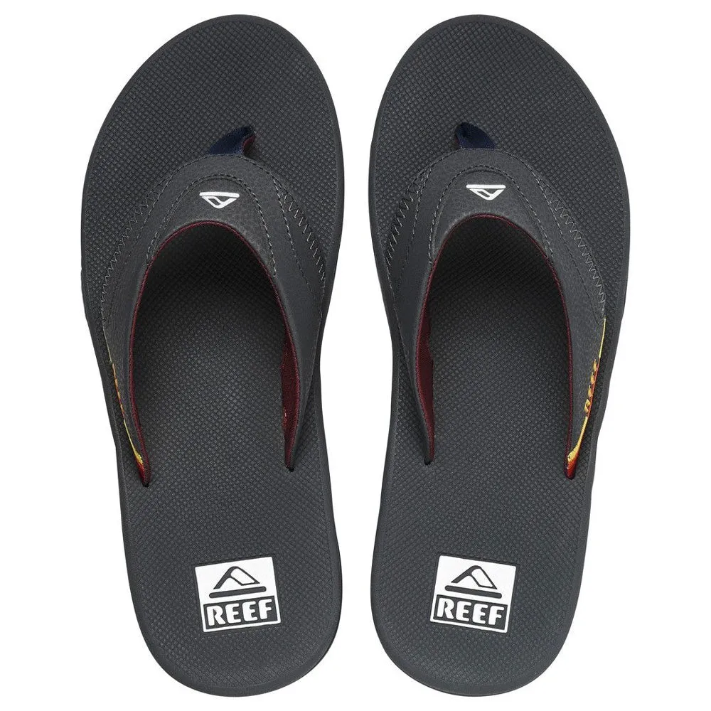 Reef Fanning Flip Flops - Grey/Ocean Sunset