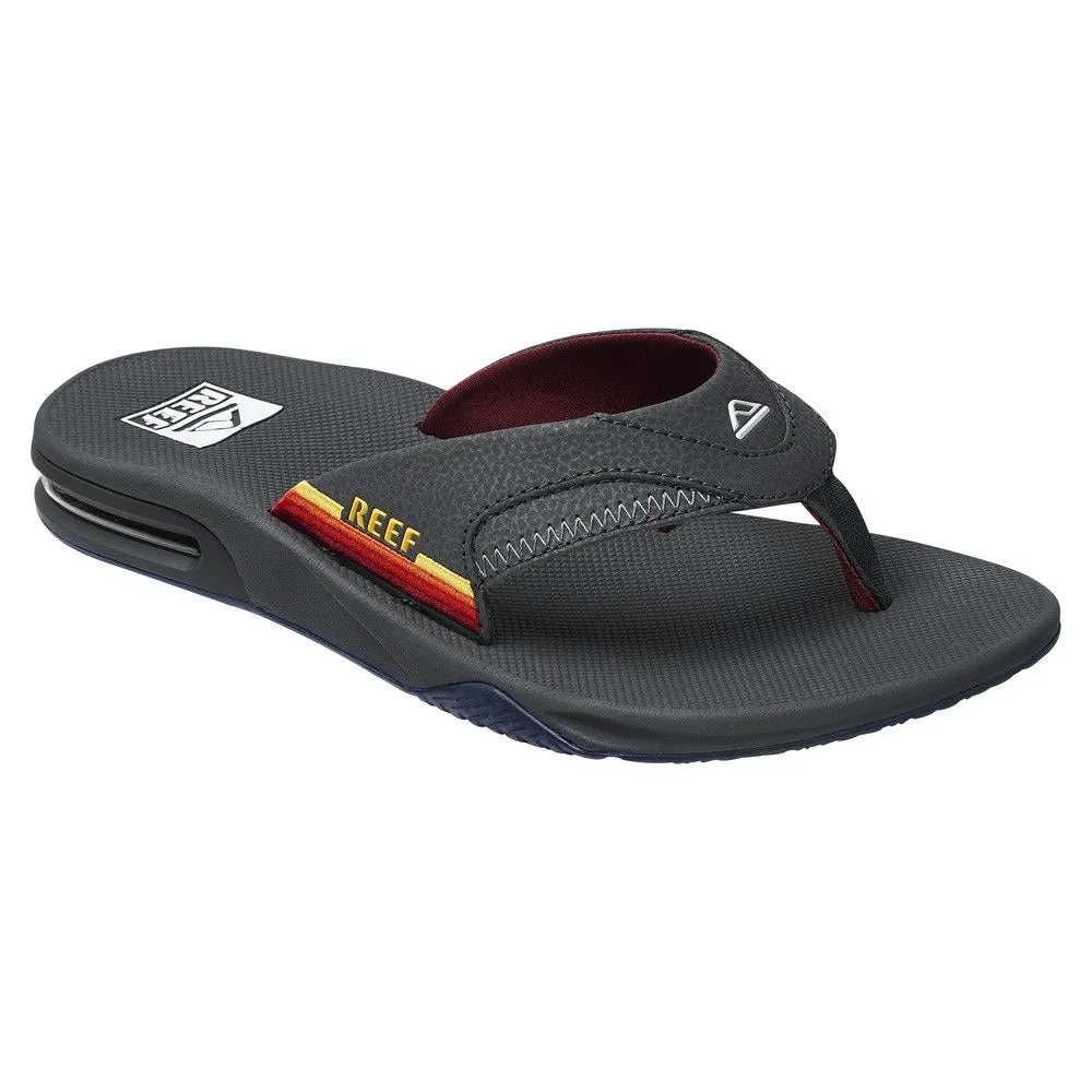 Reef Fanning Flip Flops - Grey/Ocean Sunset