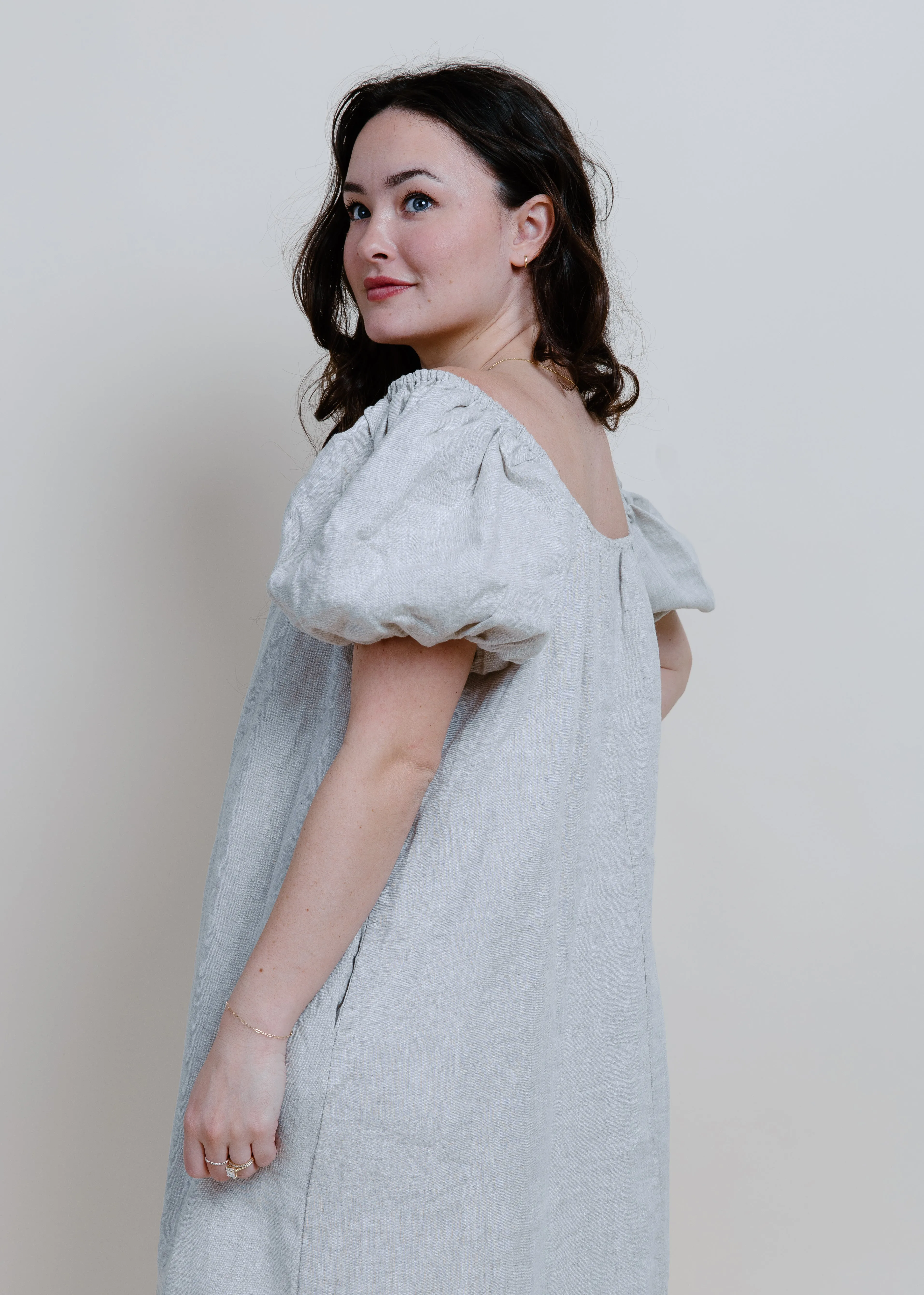 Reid Puff Sleeve Maxi Dress - Linen