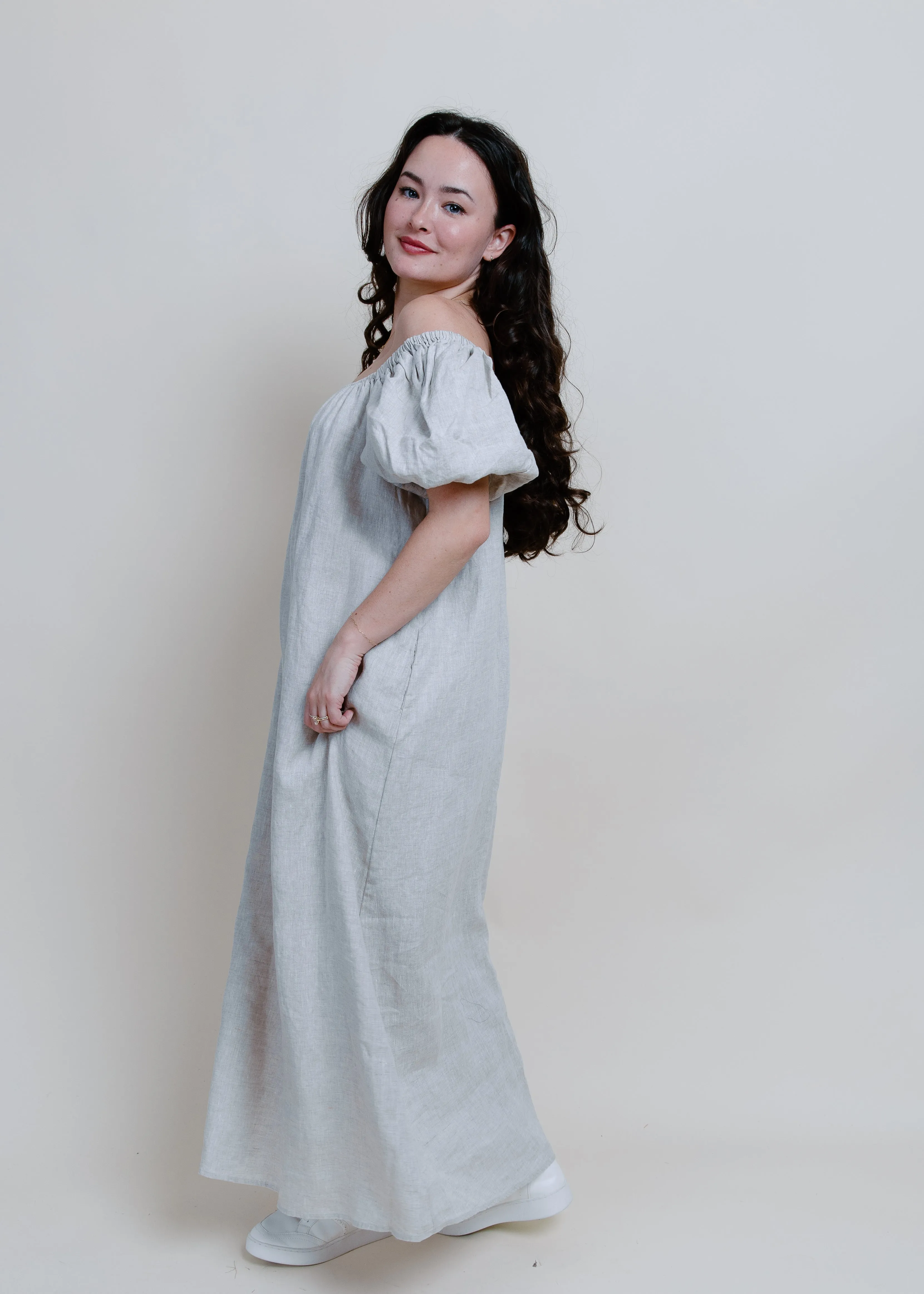 Reid Puff Sleeve Maxi Dress - Linen