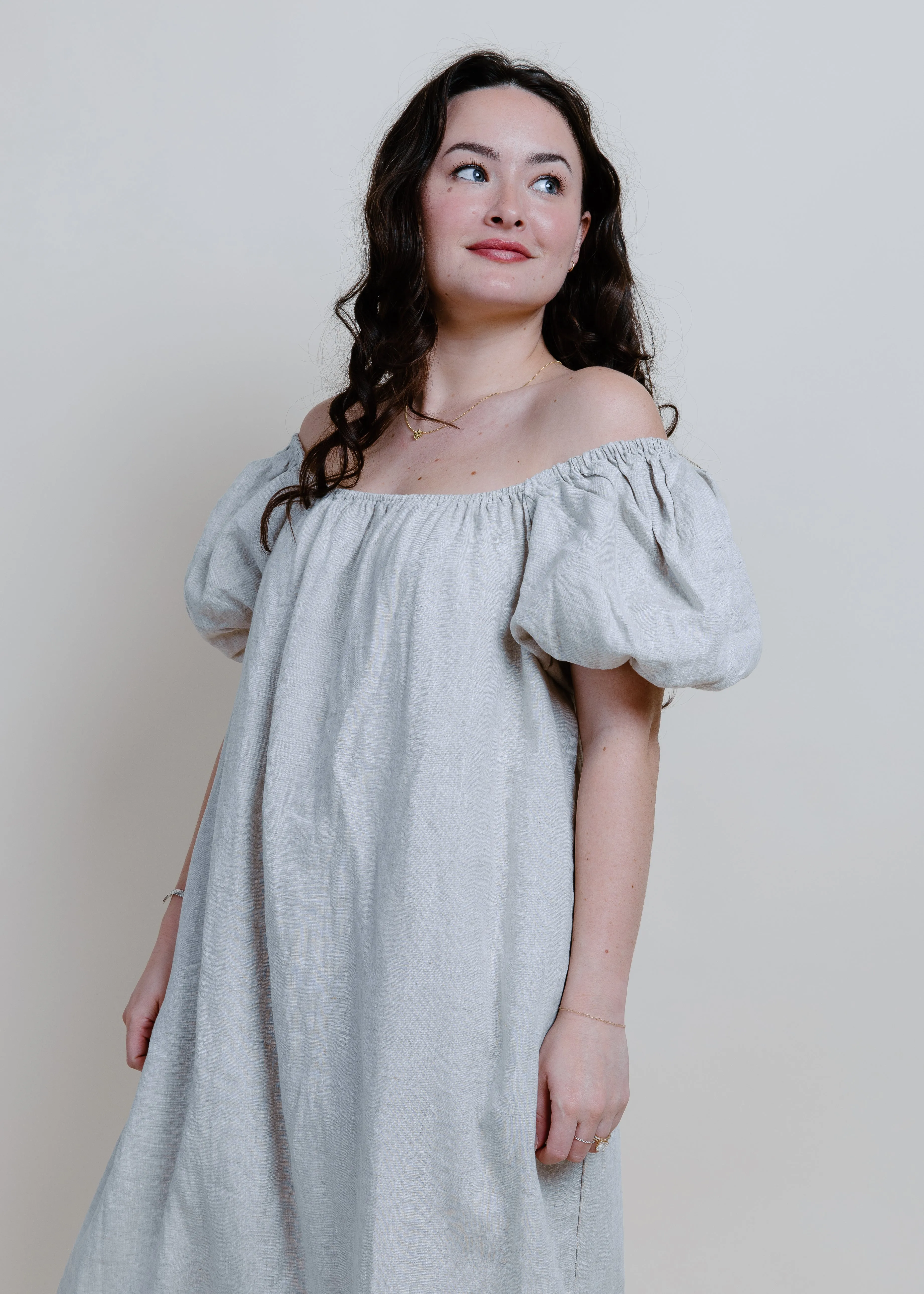 Reid Puff Sleeve Maxi Dress - Linen