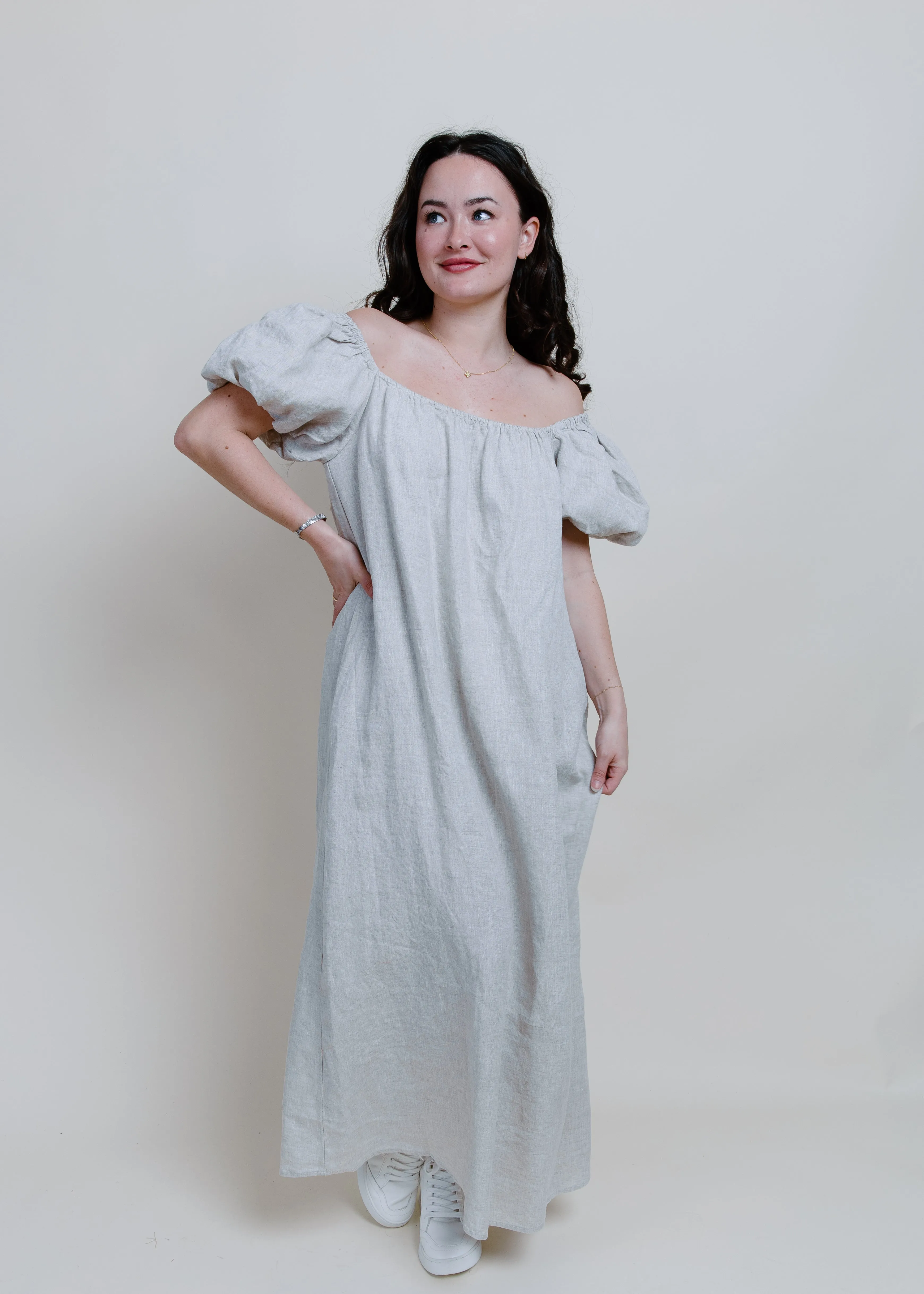 Reid Puff Sleeve Maxi Dress - Linen