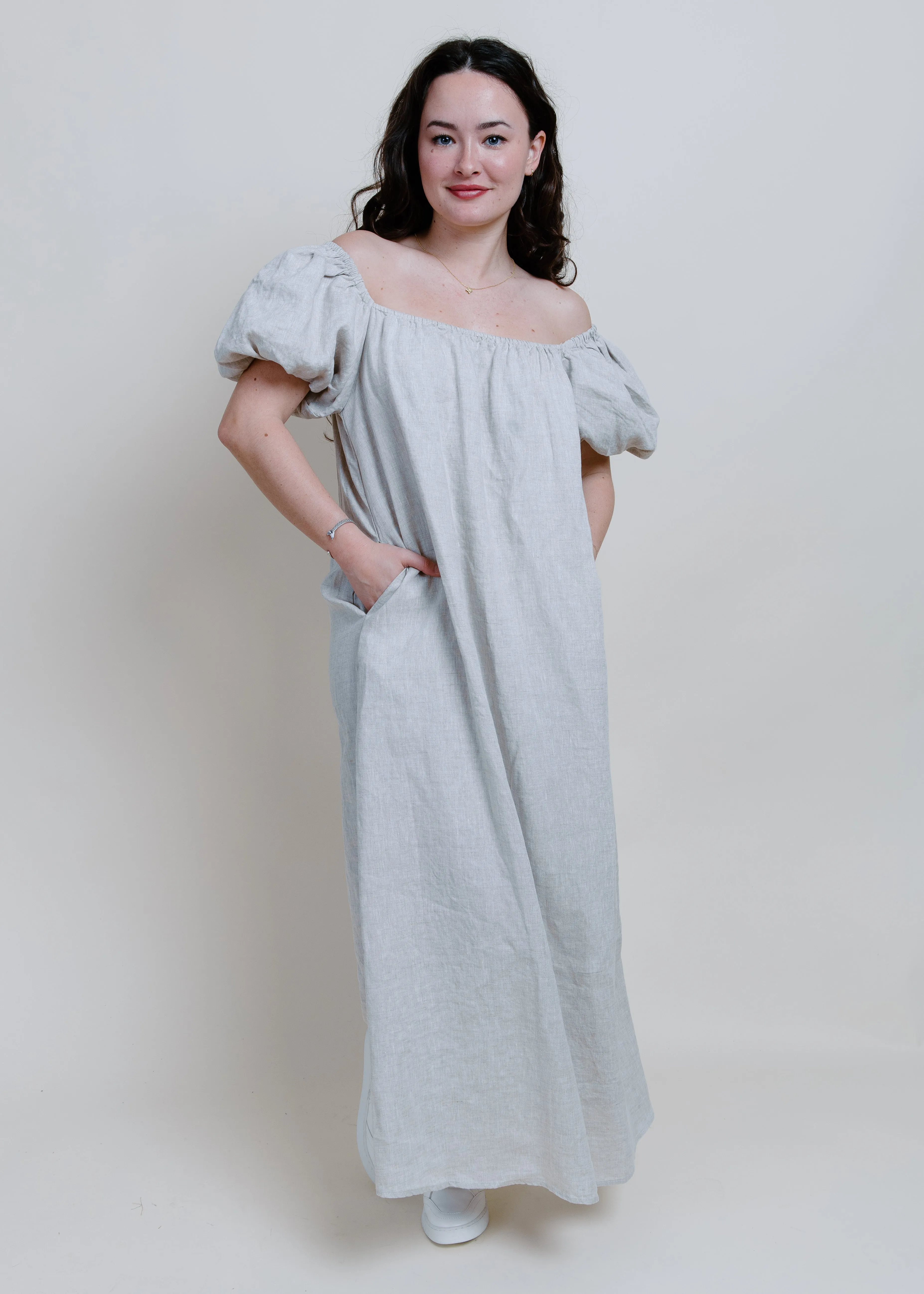Reid Puff Sleeve Maxi Dress - Linen
