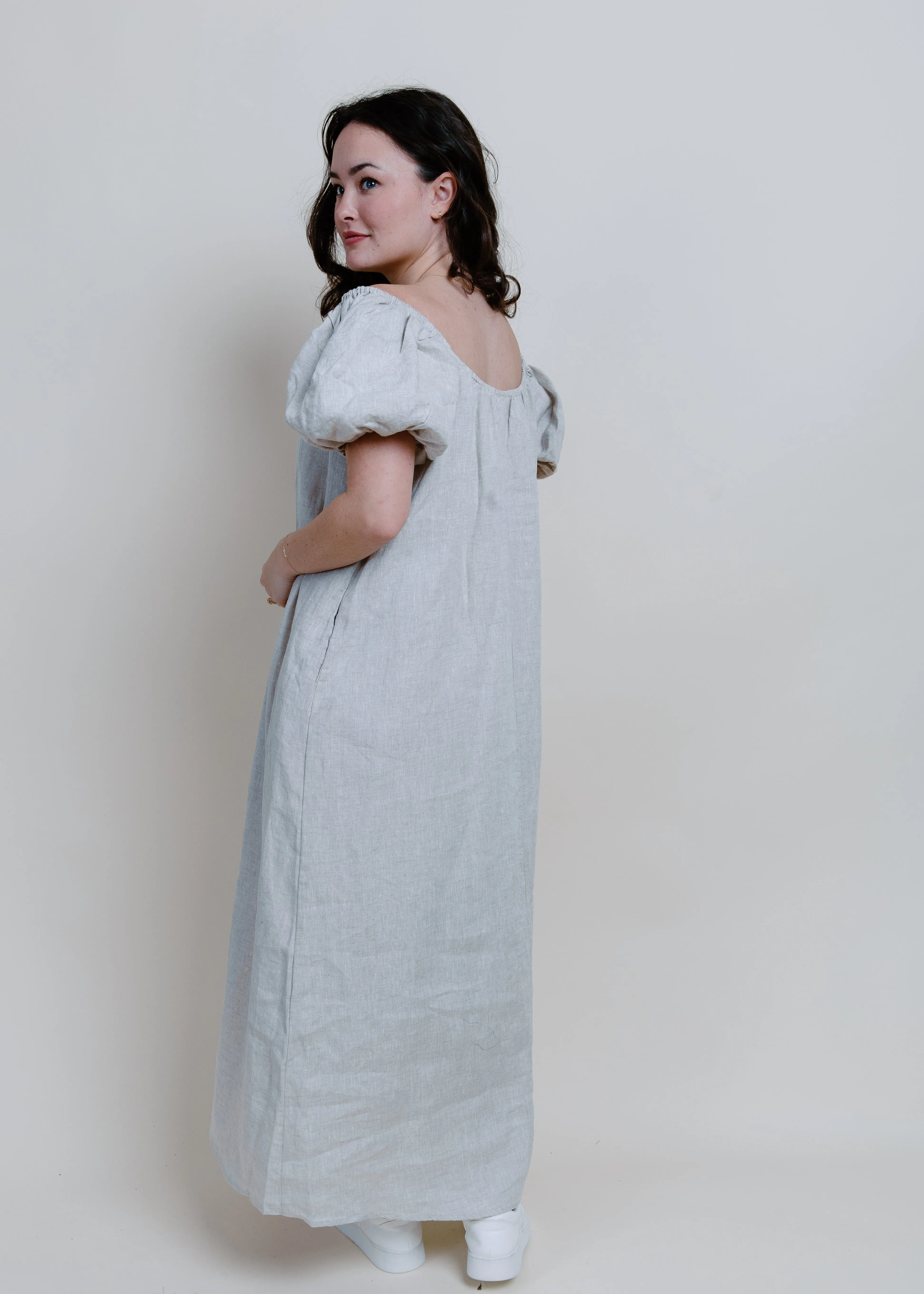 Reid Puff Sleeve Maxi Dress - Linen