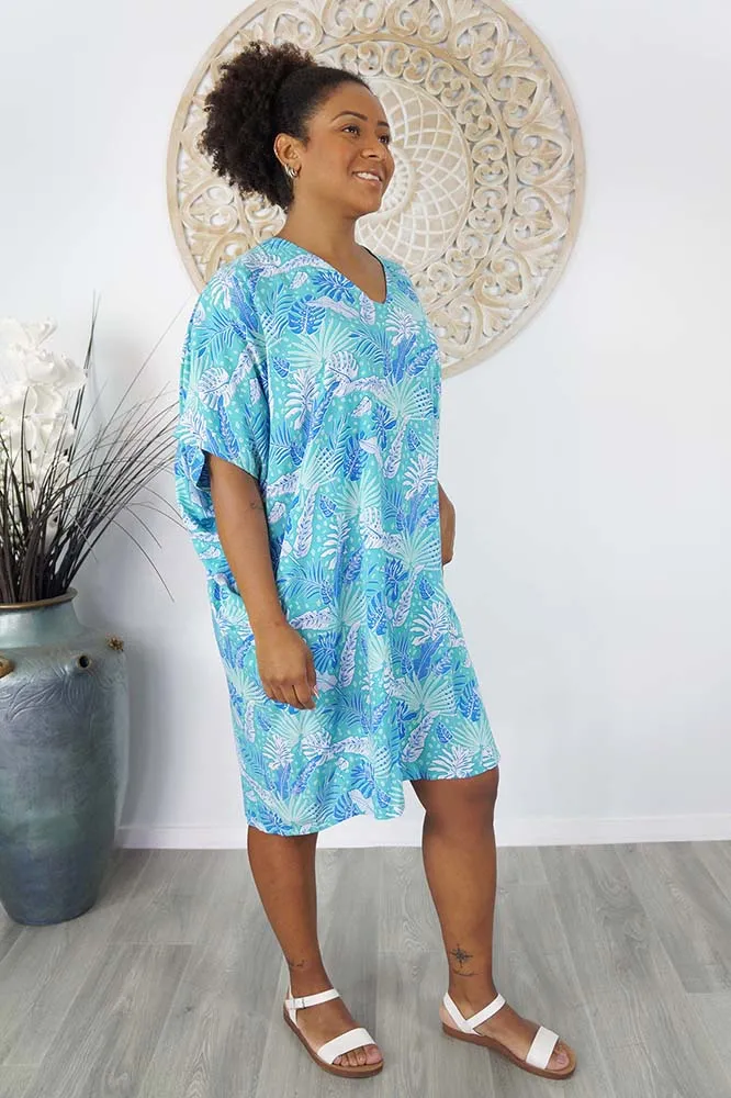 Resort Dress "Tropical Leaves"