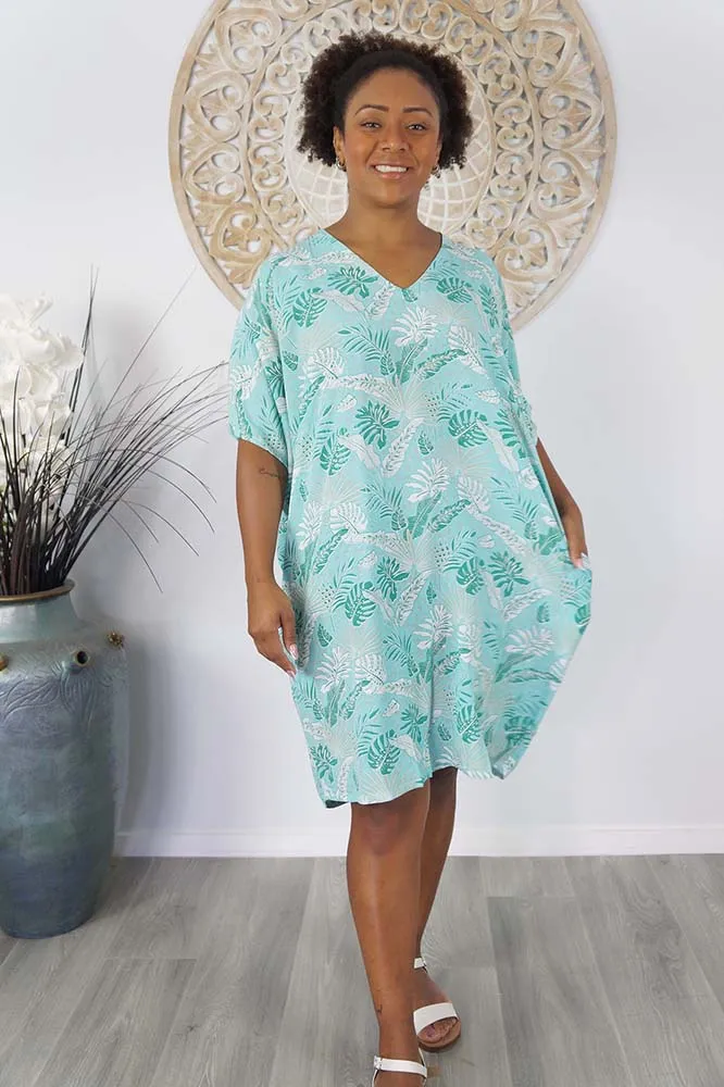 Resort Dress "Tropical Leaves"