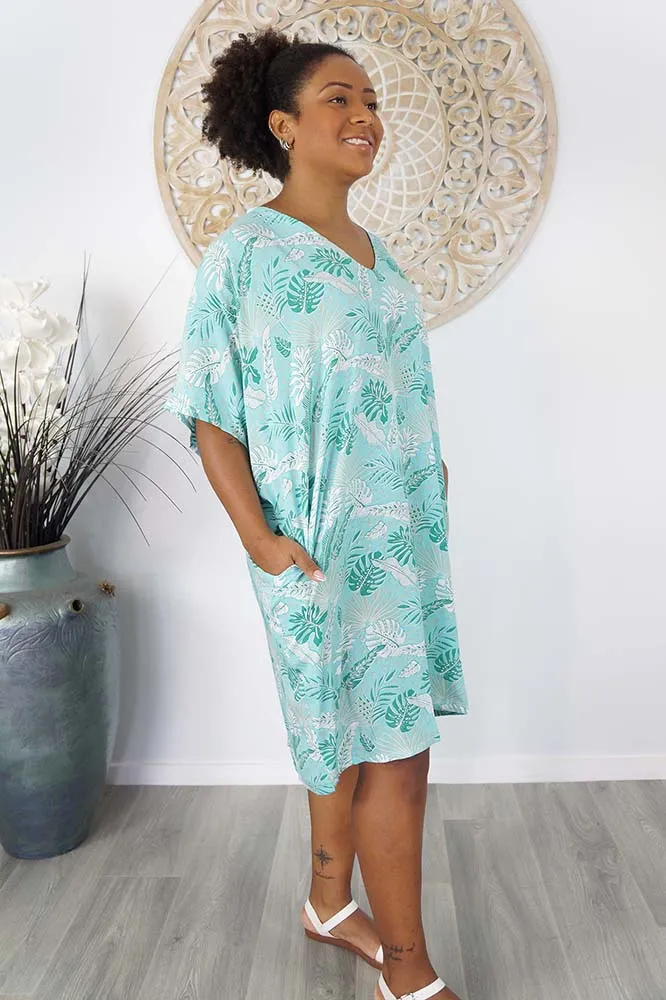 Resort Dress "Tropical Leaves"
