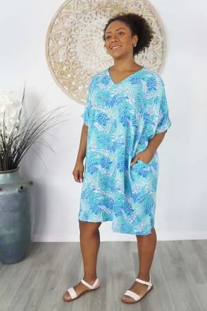 Resort Dress "Tropical Leaves"