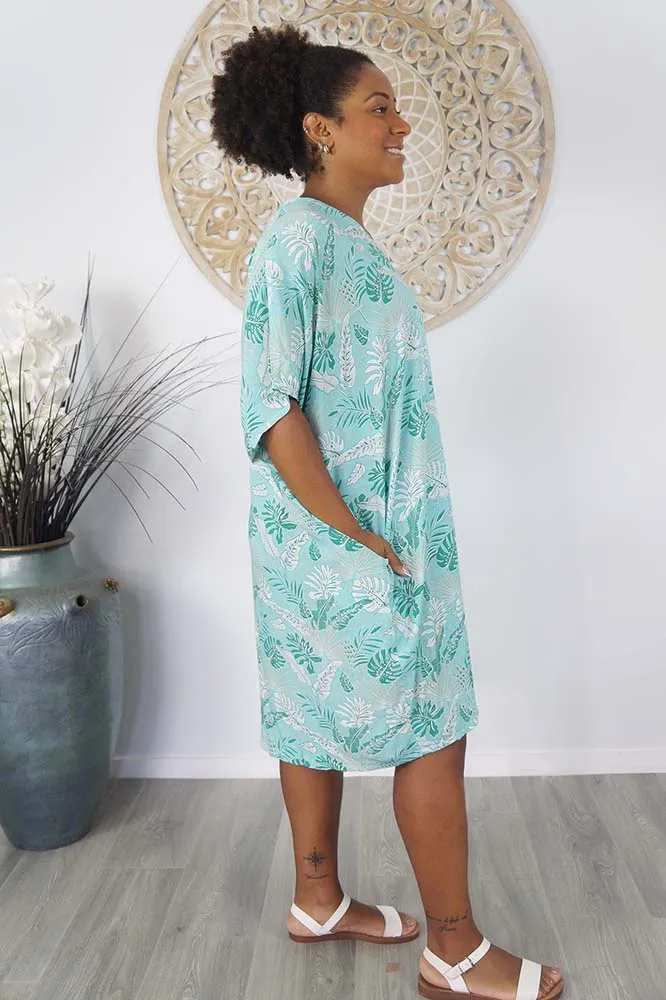 Resort Dress "Tropical Leaves"