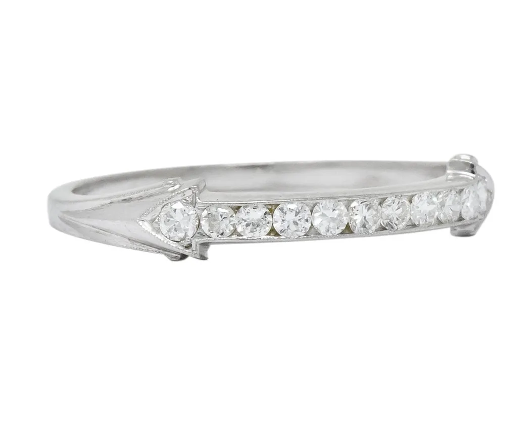 Retro 0.33 CTW Round Brilliant Cut Diamond Platinum Band Ring