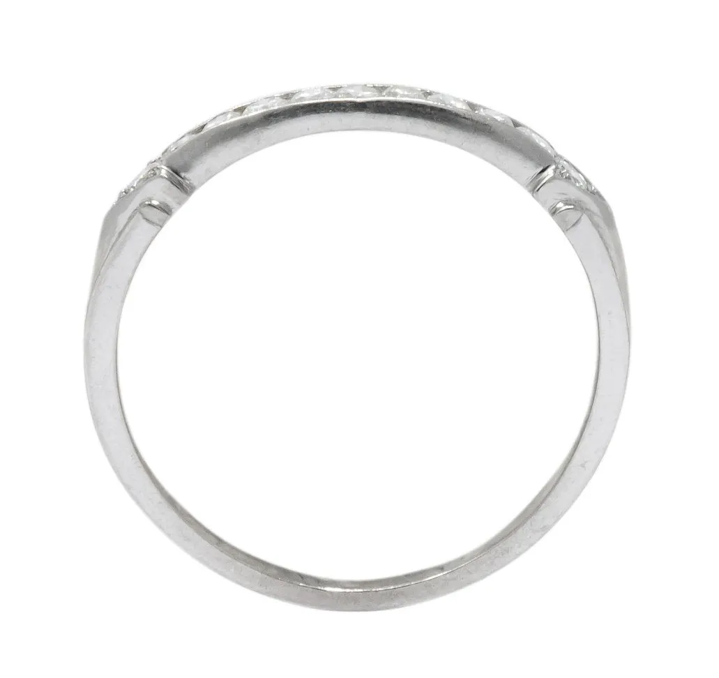 Retro 0.33 CTW Round Brilliant Cut Diamond Platinum Band Ring