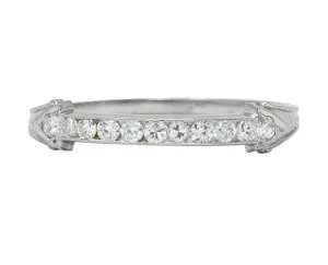 Retro 0.33 CTW Round Brilliant Cut Diamond Platinum Band Ring