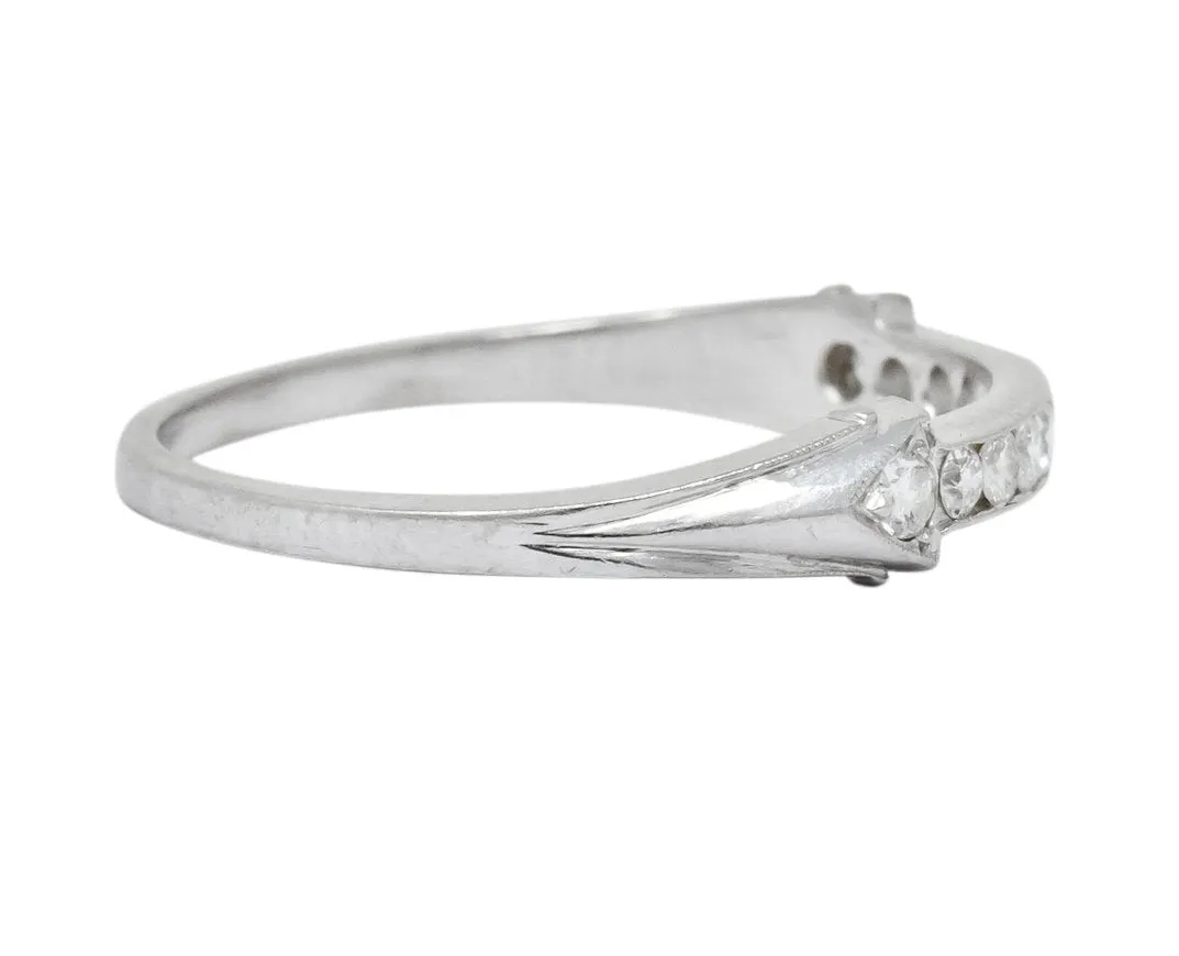 Retro 0.33 CTW Round Brilliant Cut Diamond Platinum Band Ring