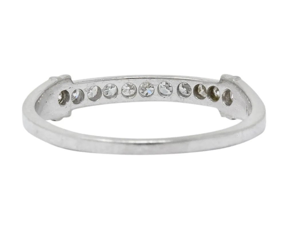 Retro 0.33 CTW Round Brilliant Cut Diamond Platinum Band Ring