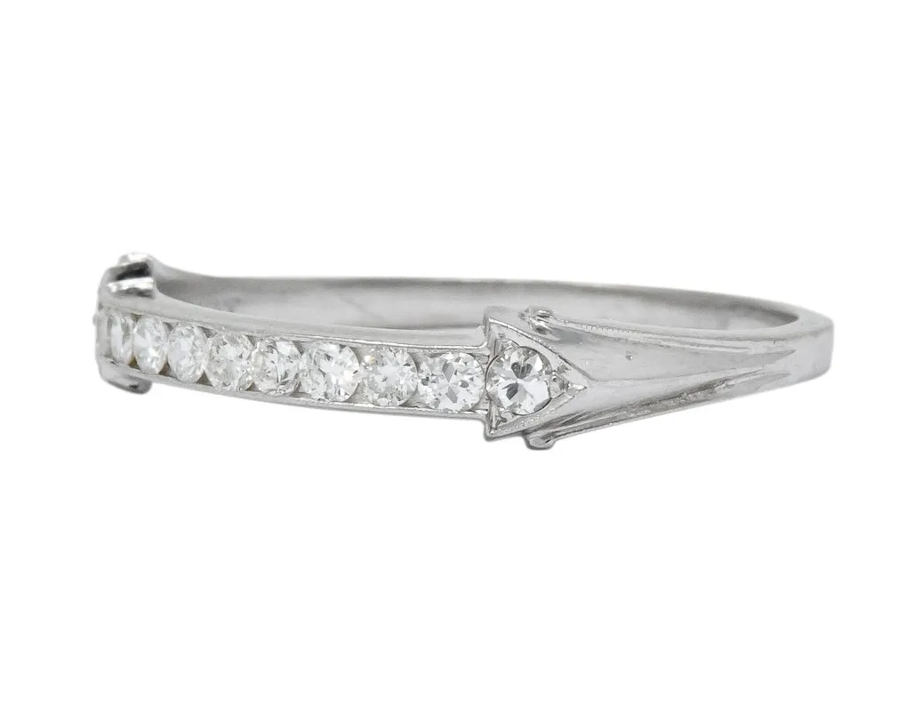 Retro 0.33 CTW Round Brilliant Cut Diamond Platinum Band Ring