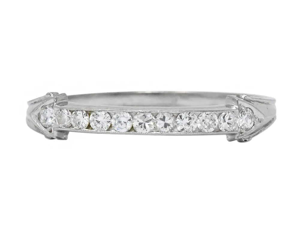 Retro 0.33 CTW Round Brilliant Cut Diamond Platinum Band Ring