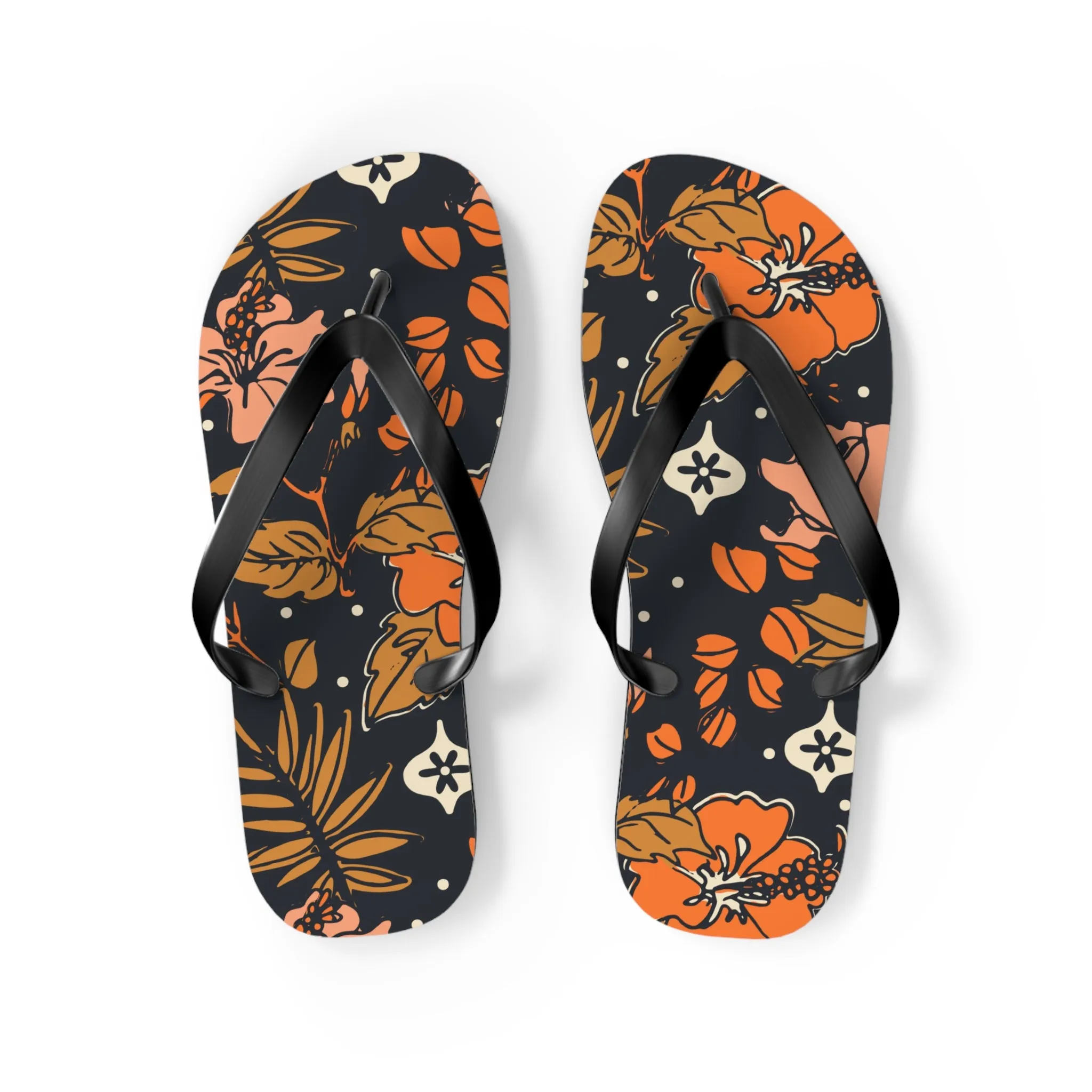 Retro Hibiscus Flip Flops