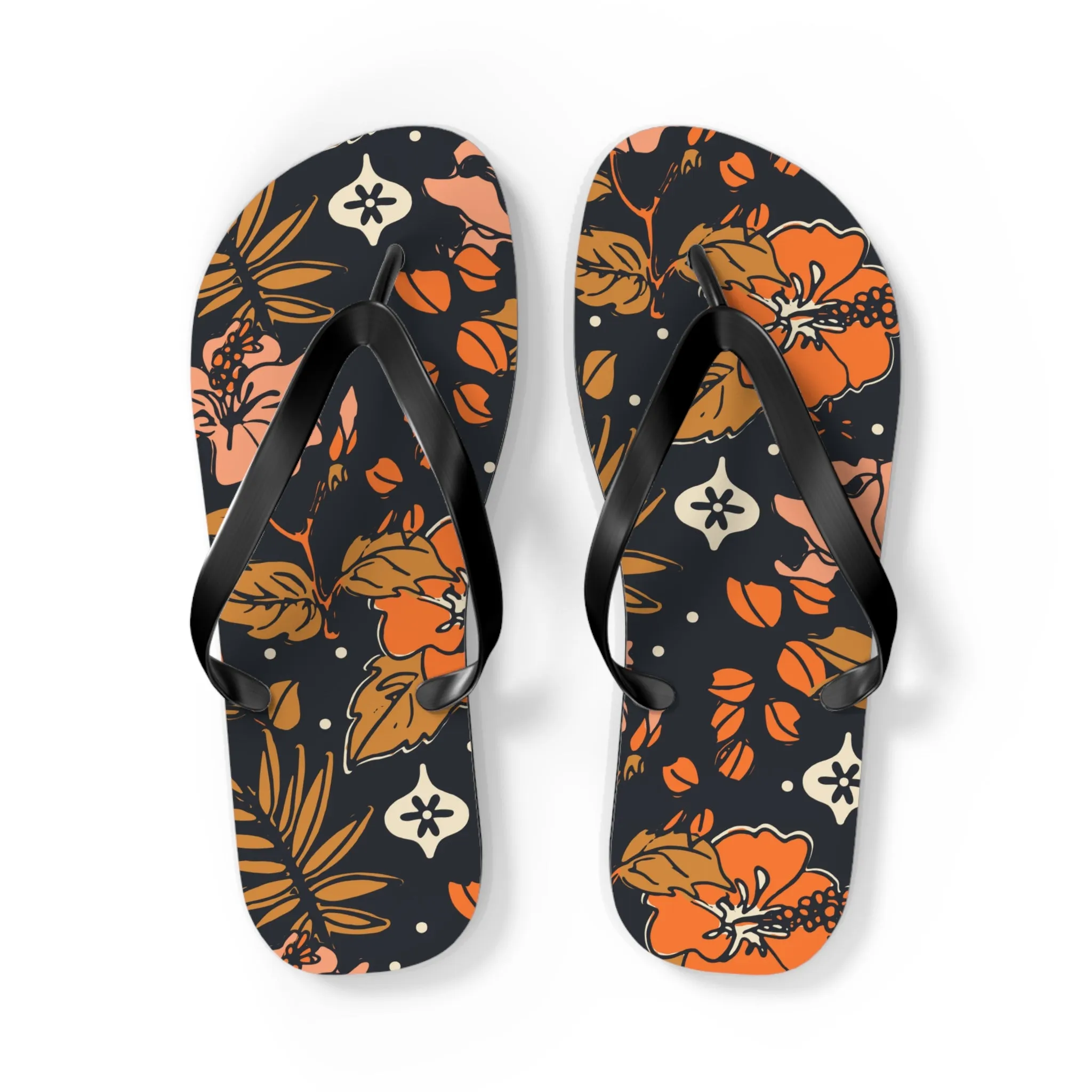 Retro Hibiscus Flip Flops