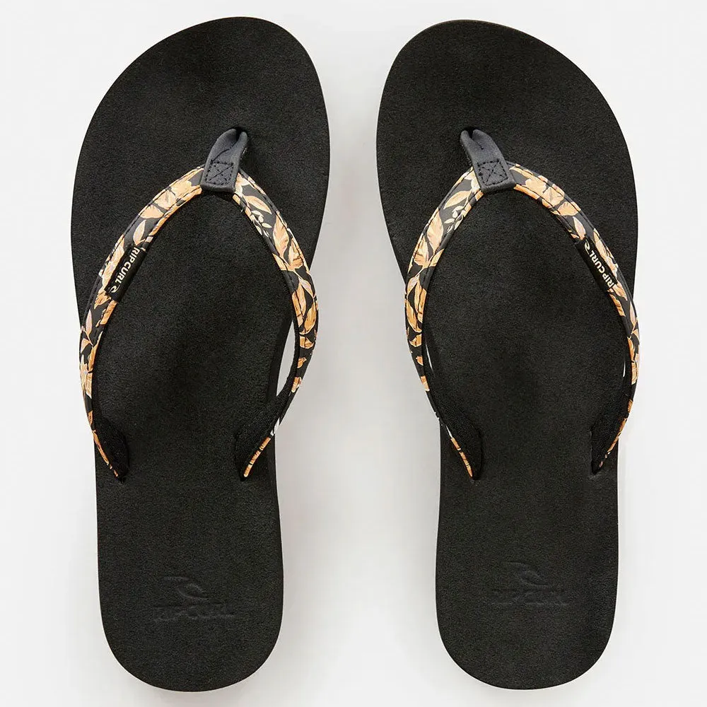 Rip Curl Womens Freedom Bloom Flip Flops - Black/Brown