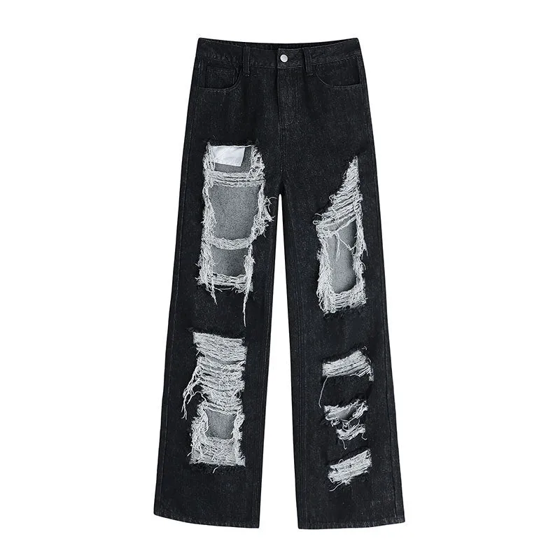 Ripped denim pants-D589 | Inspanda