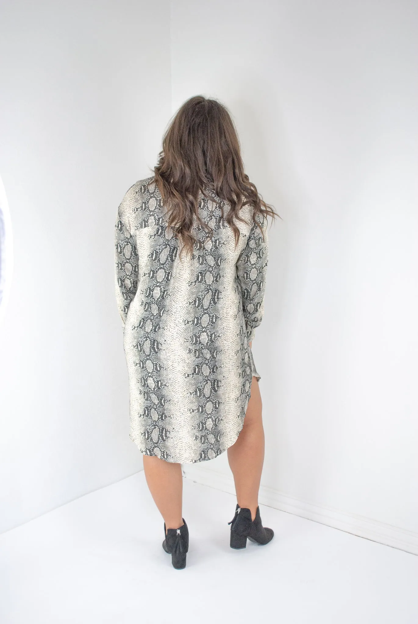 Risky Business Snake Shirt Dress