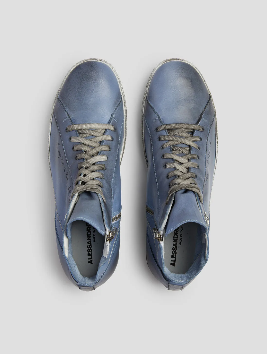 ROCKER SNEAKER HIGH TOP IN LIGHT BLUE- Woman