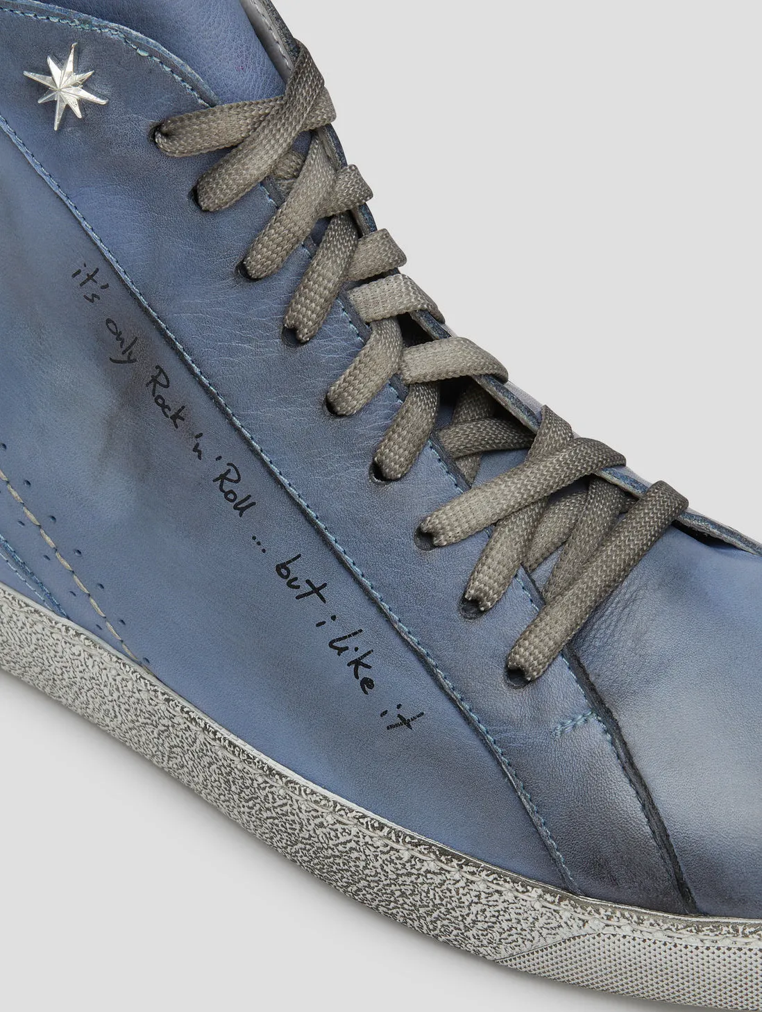ROCKER SNEAKER HIGH TOP IN LIGHT BLUE- Woman